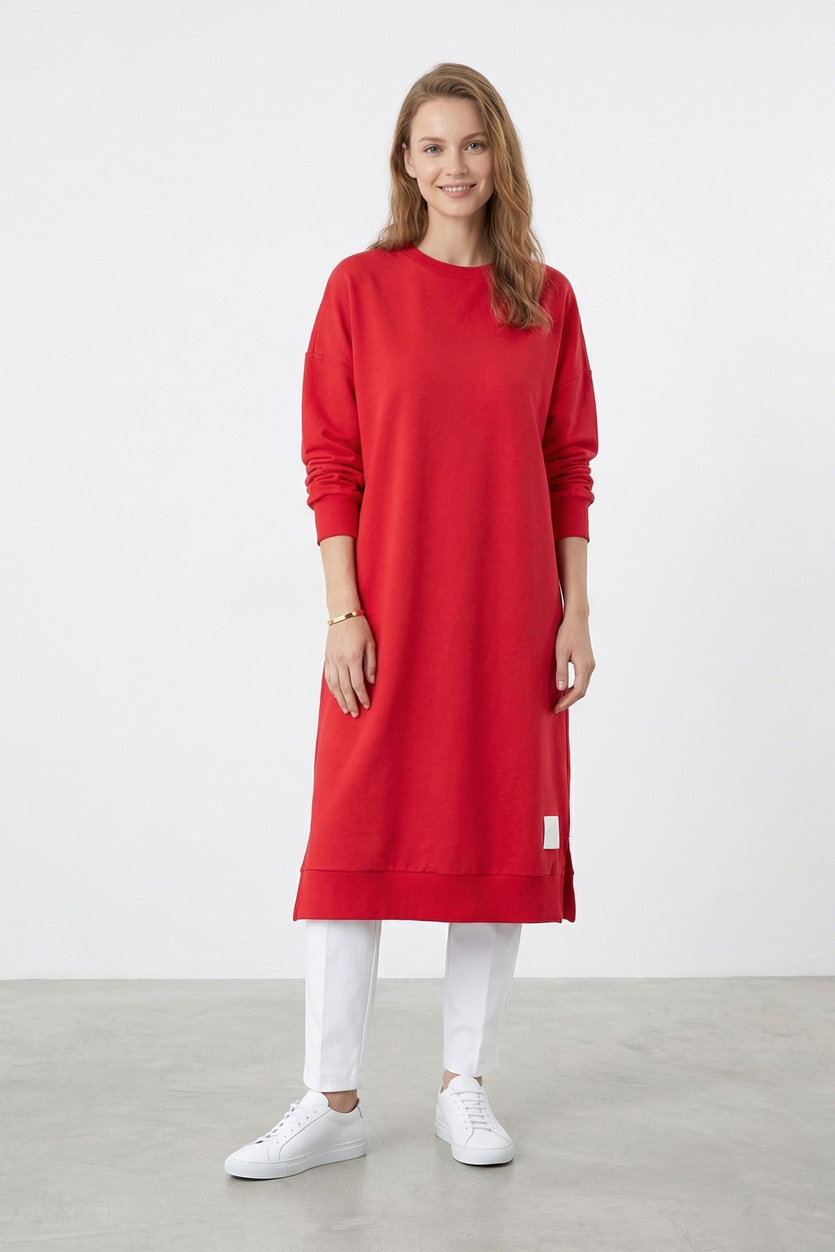 Kadın Basic Tunic - 30645TUN - Kırmızı Tunik Soul 