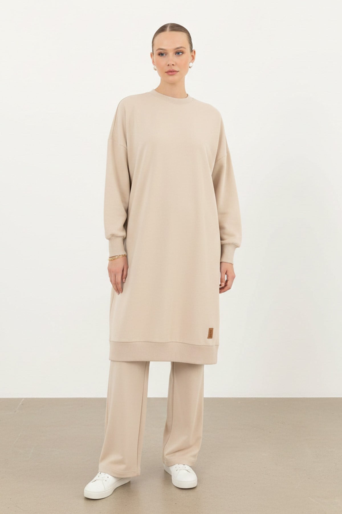 Kadın Basic Tunic - 30645TUN - Koyu Bej Tunik Soul 