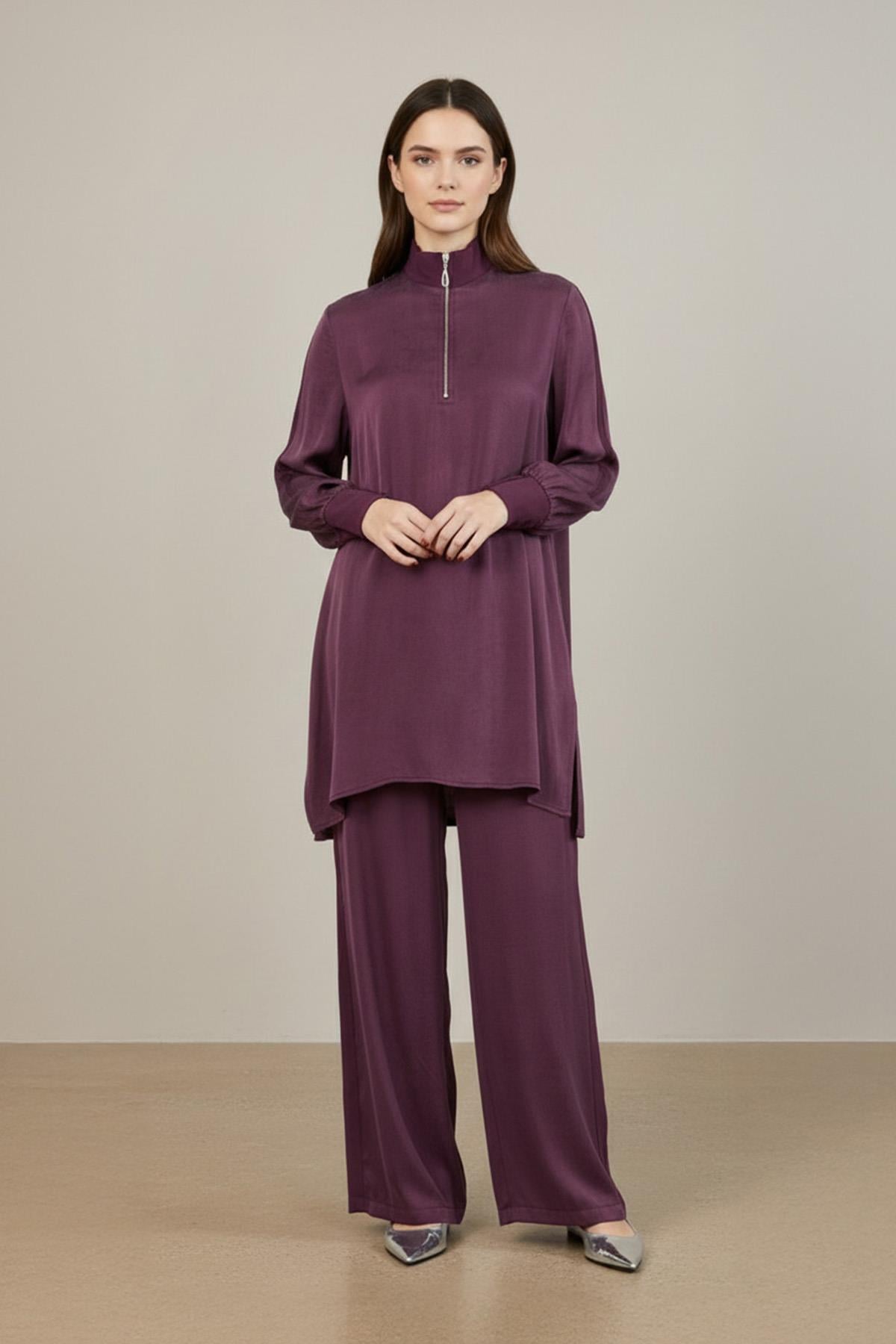 Kadın Fermuar Detaylı Takım - 14403TKM - DAMSON