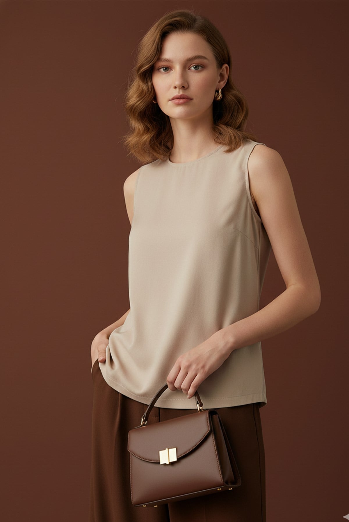 Kadın Bisiklet Yaka Askılı İçlik - 40010BLZ - DARK BEIGE