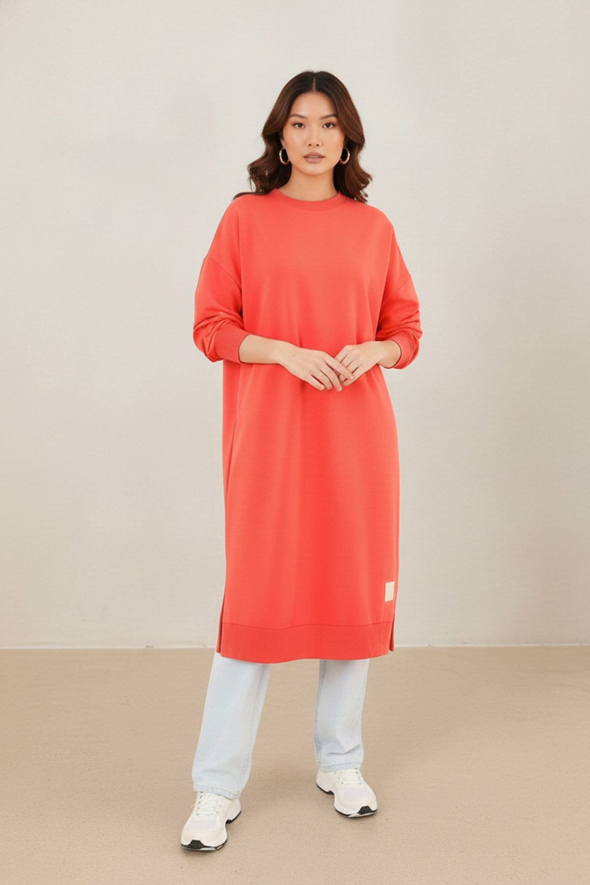 Kadın Basic Tunic - 30645TUN - CORAL