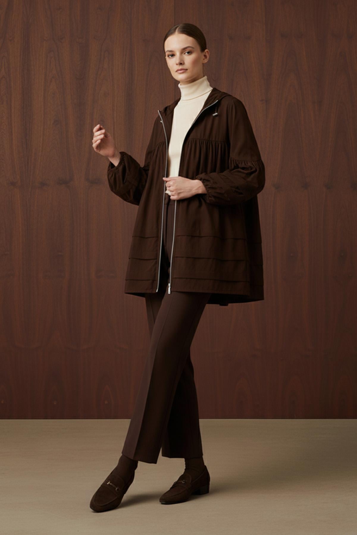Kadın Katman Detaylı Kap  -  32395MNT - BROWN