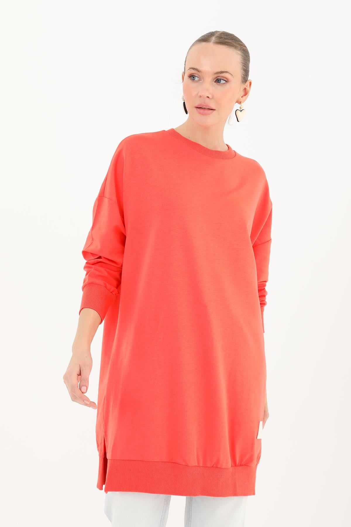 Kadın Basic Tunic - 30644TUN - LİGHT RED-1