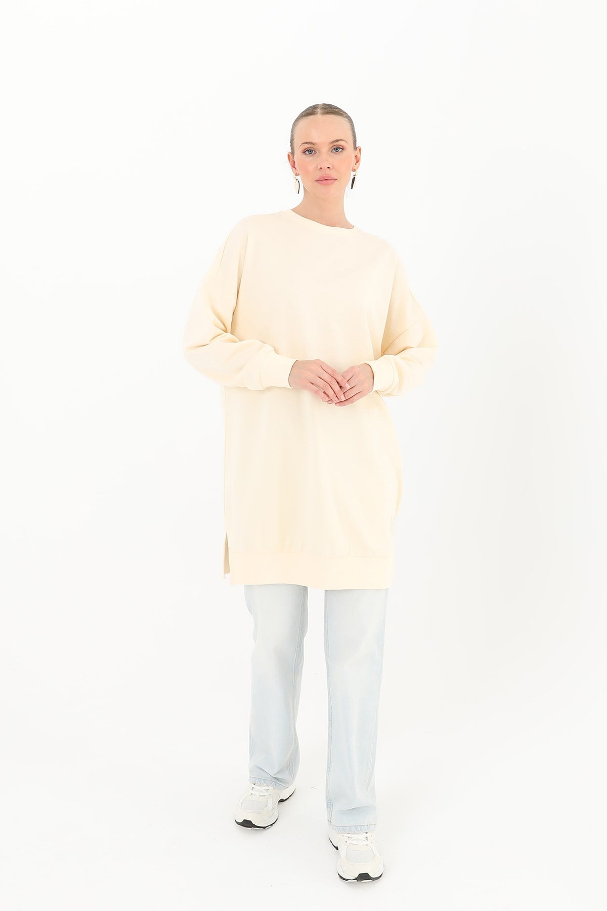 Kadın Basic Tunic - 30644TUN Bej Tunik Soul 