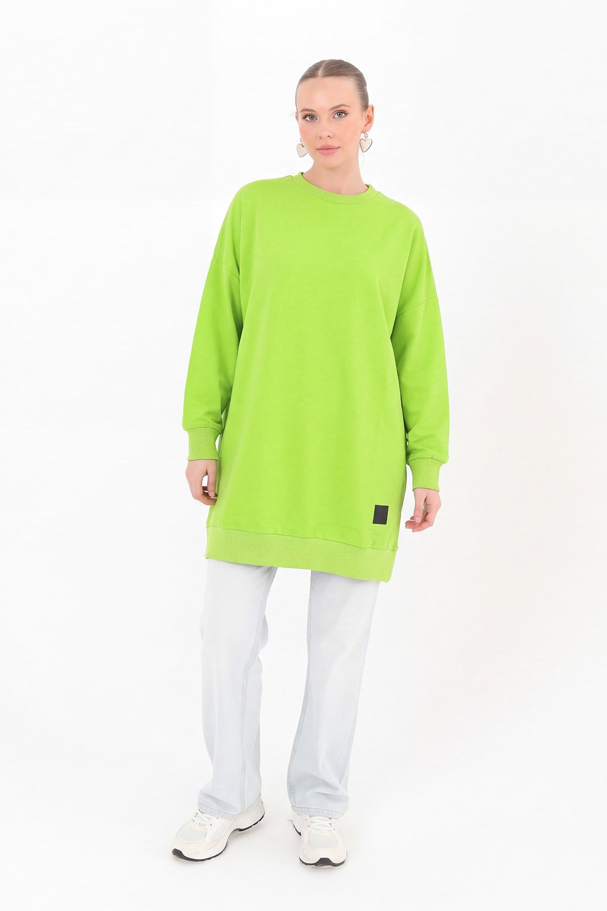 Kadın Basic Tunic - 30644TUN Yeşil Tunik Soul 