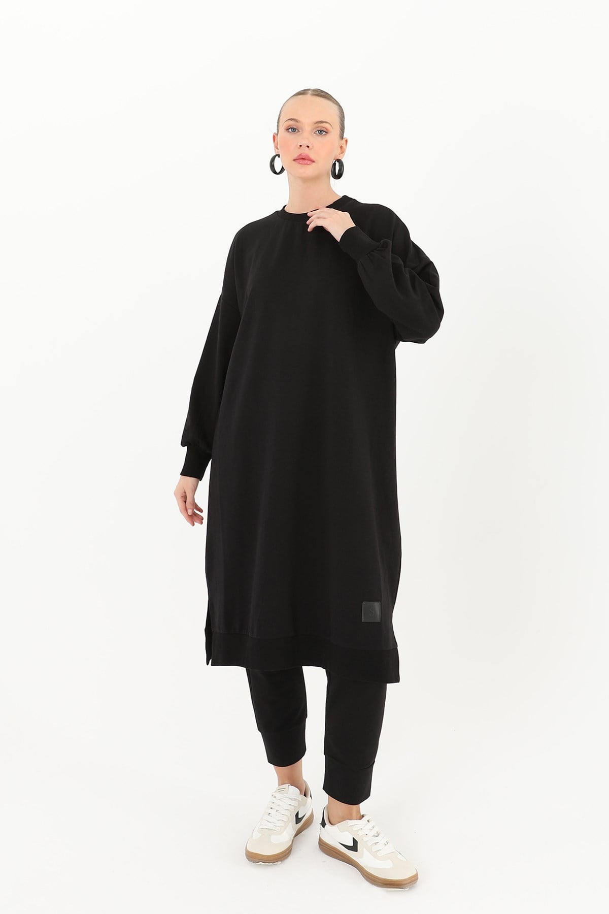 Kadın Basic Tunic - 30645TUN - Siyah Tunik Soul 