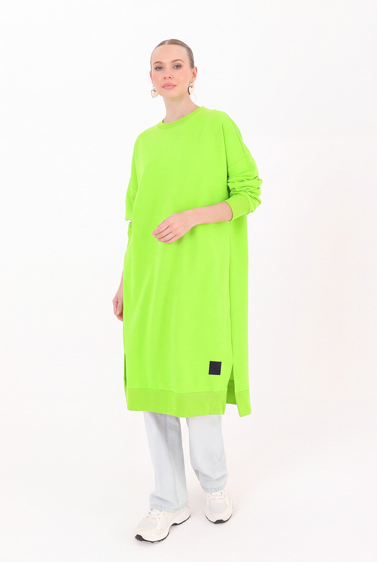 Kadın Basic Tunic - 30645TUN Yeşil Tunik Soul 