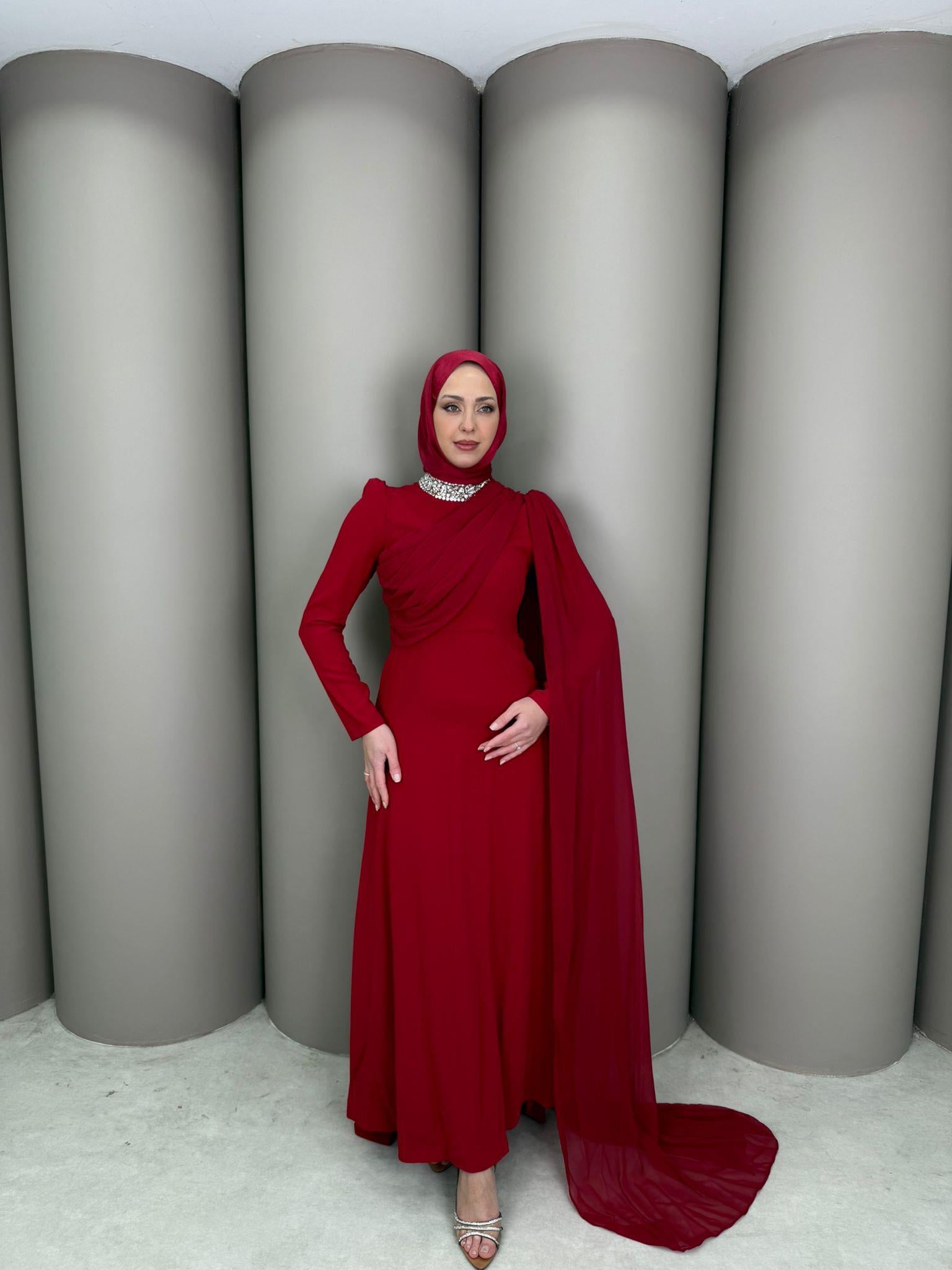 Abiye
Sare Abiye Açık Bordo 