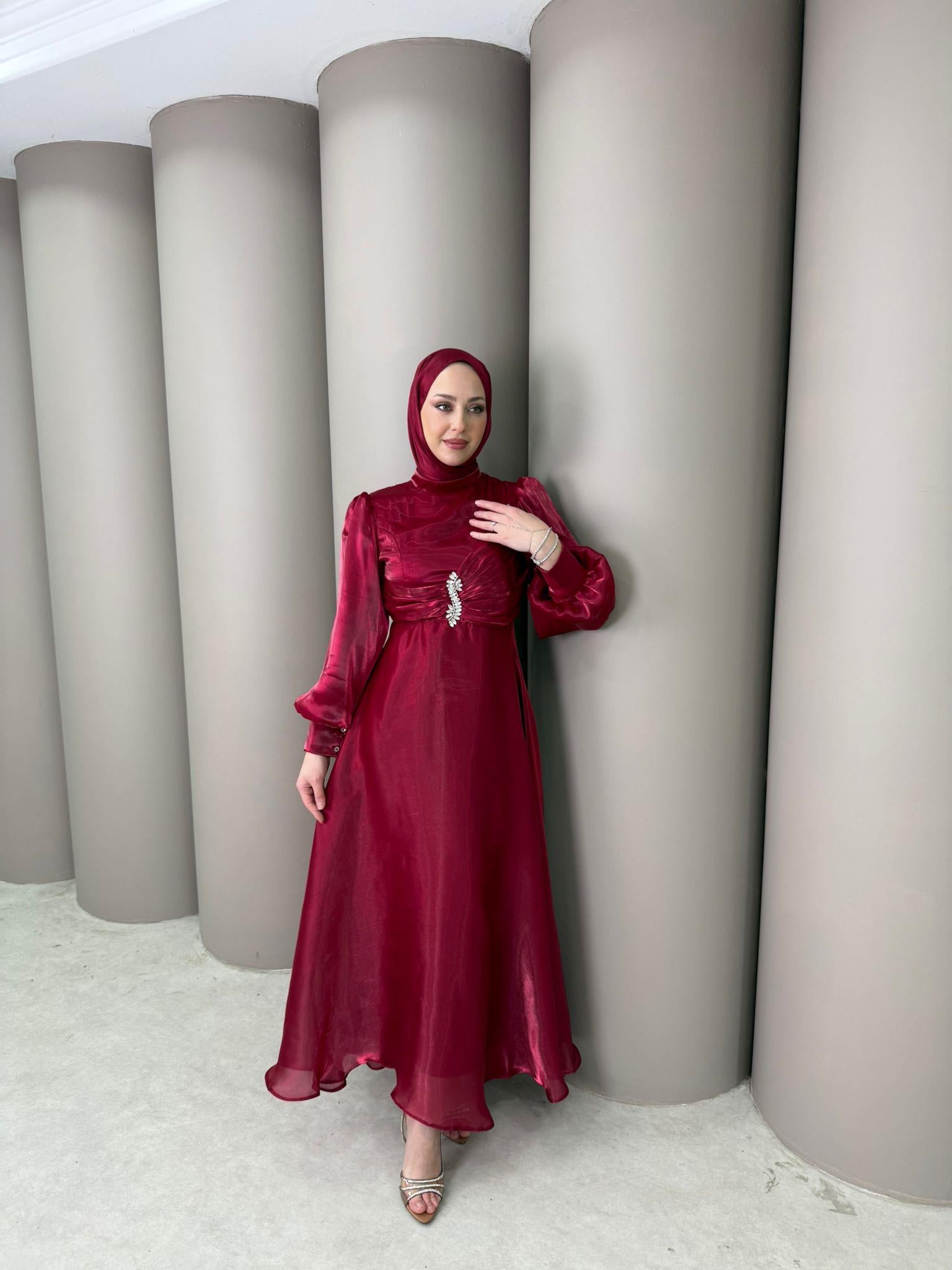 Abiye
Celeste Abiye Açık Bordo 