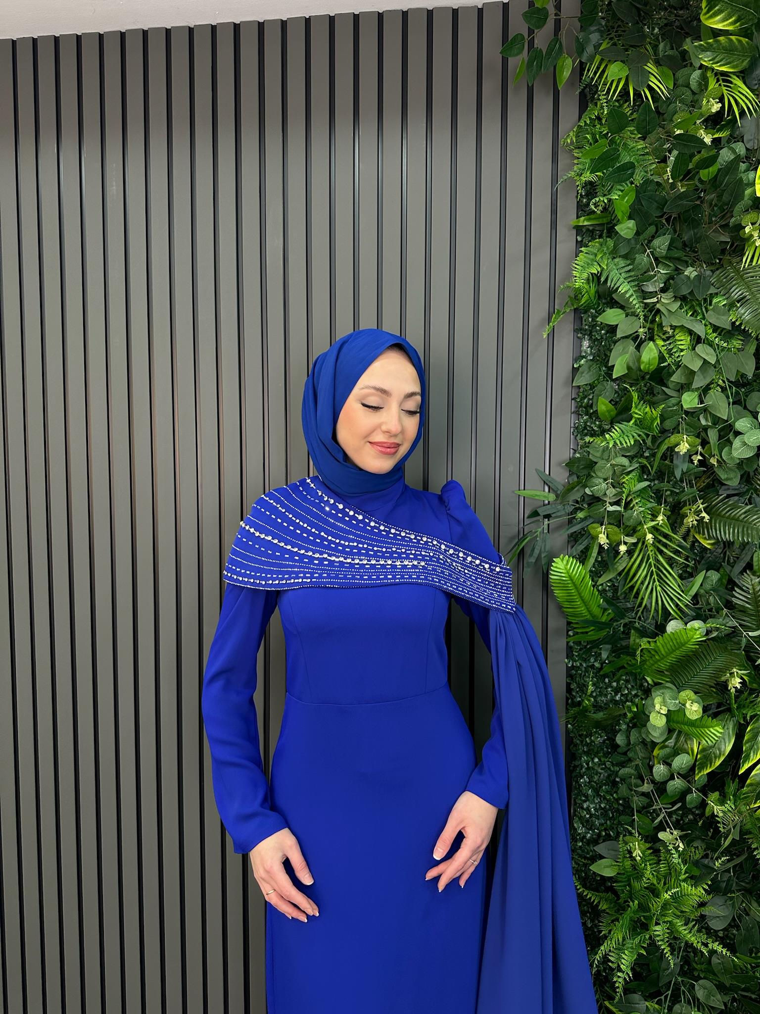 Giyim
Safir Abiye Saks Mavi