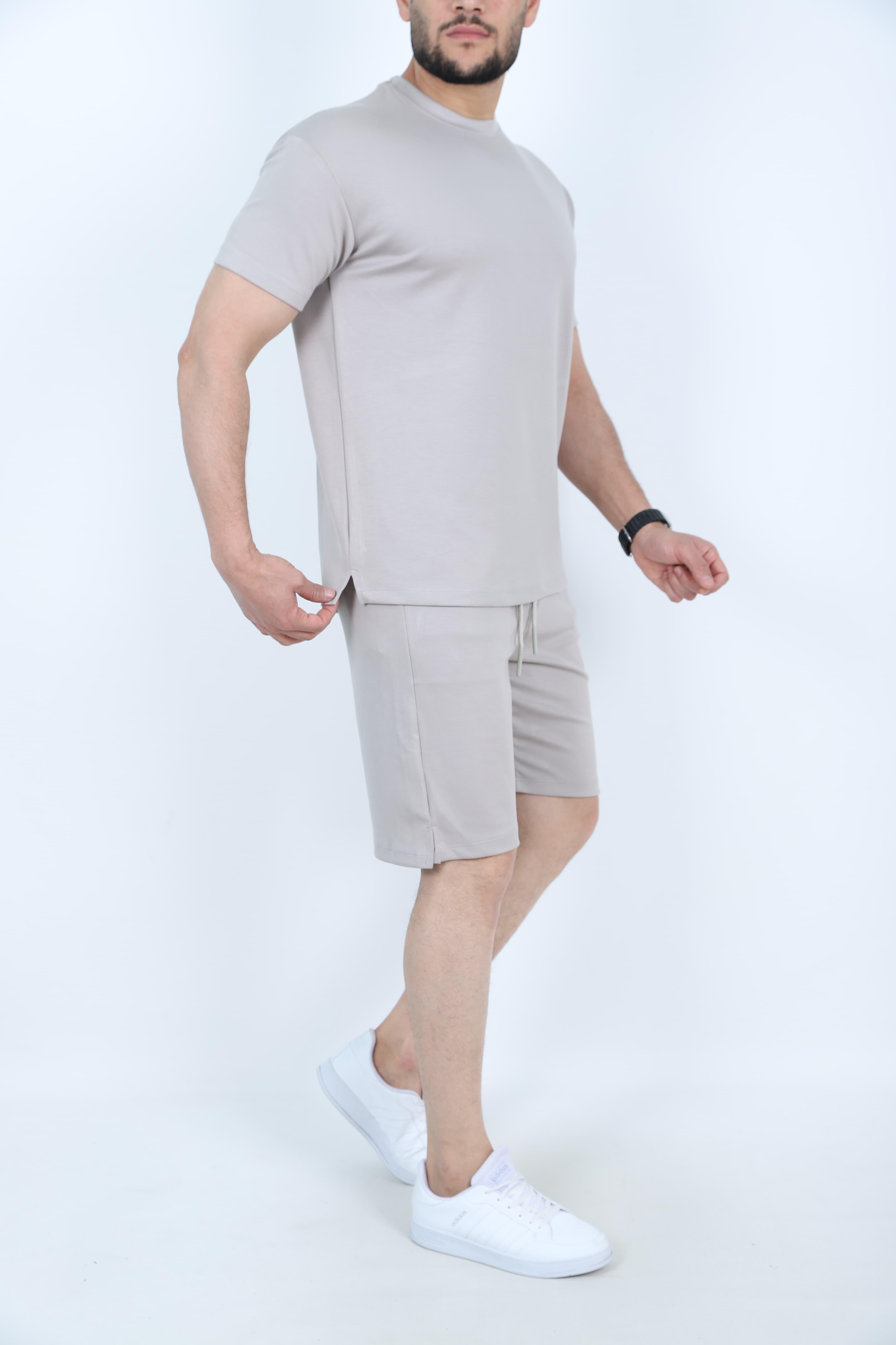 Bej şort takım