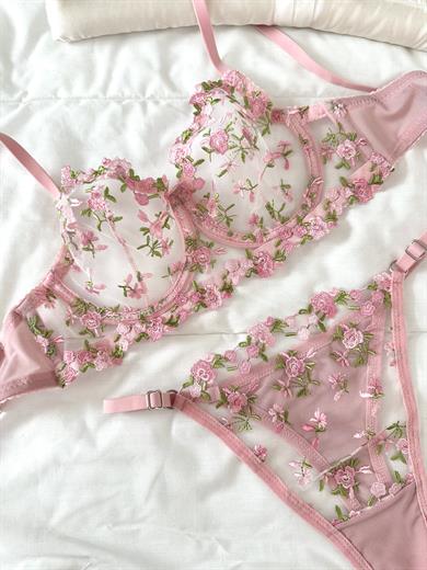 Robin Pembe  Bra Set