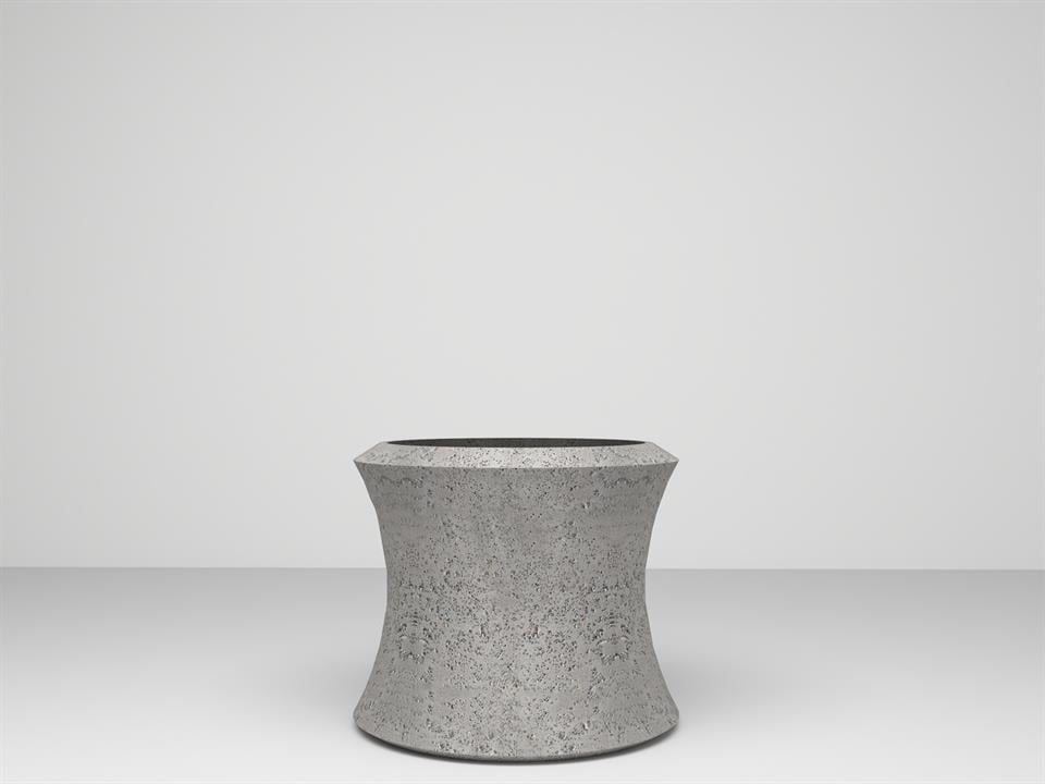 SAKSIPARK-Mango Serisi Uzun Beton Gri Saksı