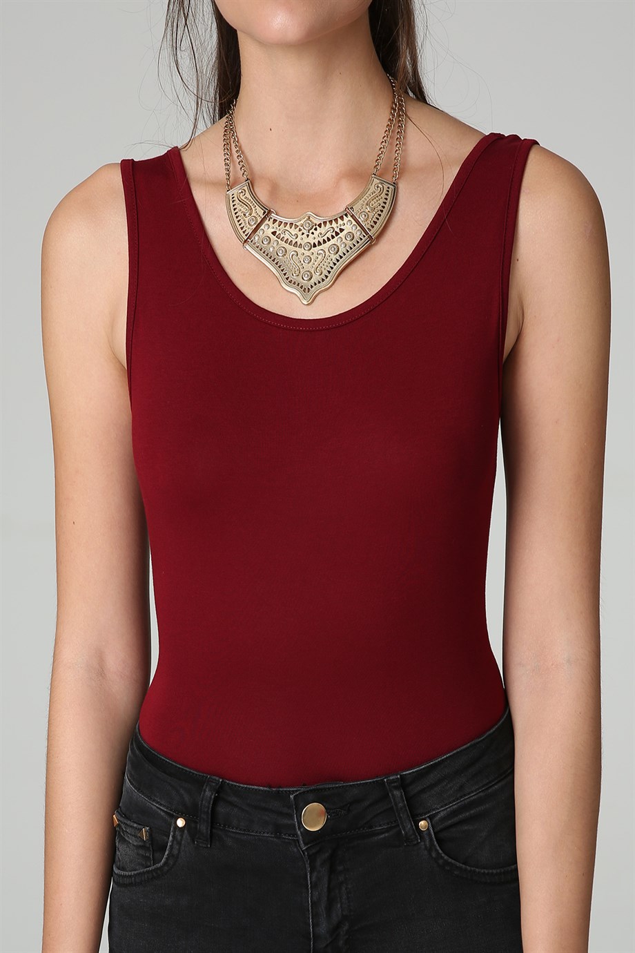 Kadın Bisiklet Yaka Alttan Çıtçıtlı Body · 89