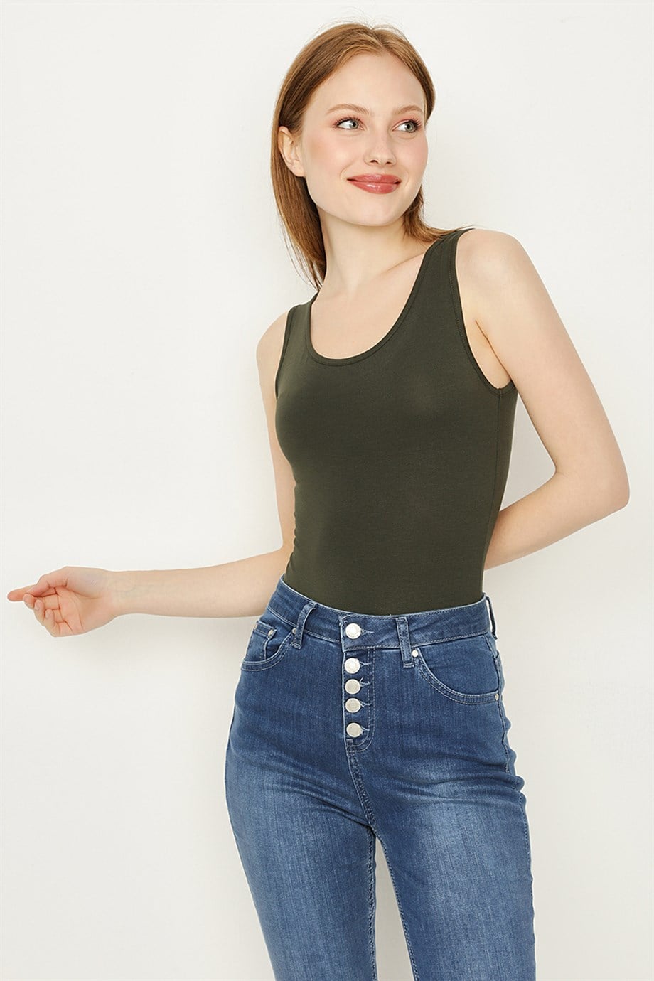 Kadın Bisiklet Yaka Alttan Çıtçıtlı Body · 88