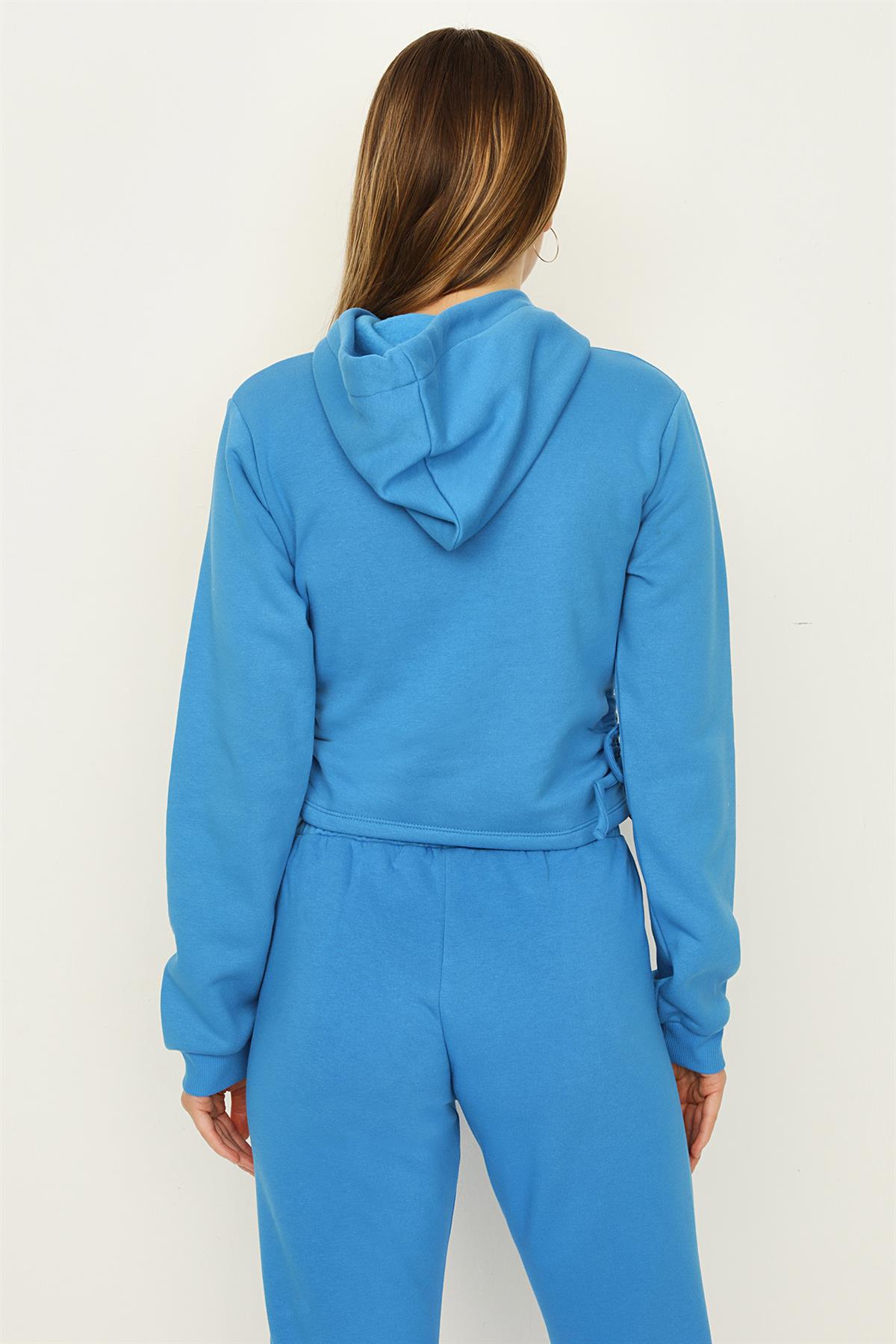 Kadın Kapüşonlu Yandan Büzgülü Sweatshirt · 16