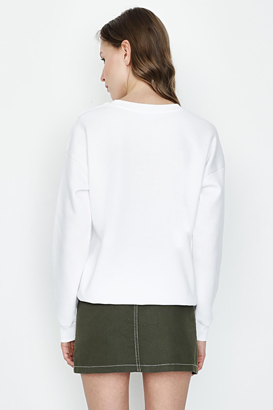 Kadın Kontrast Dikişli Mini Etek