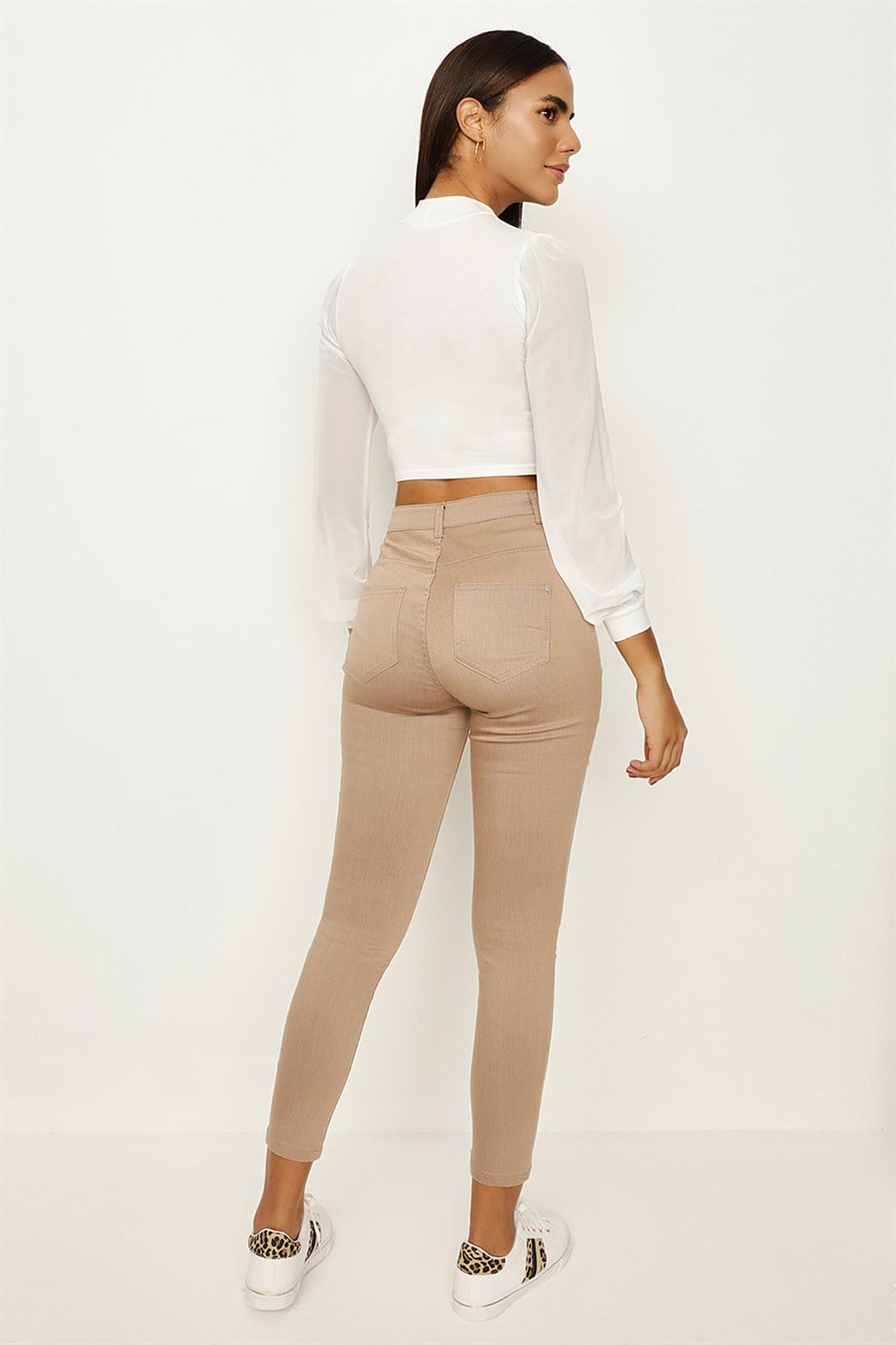Kadın Yırtık Detaylı Yüksek Bel Skinny Jeans · 289