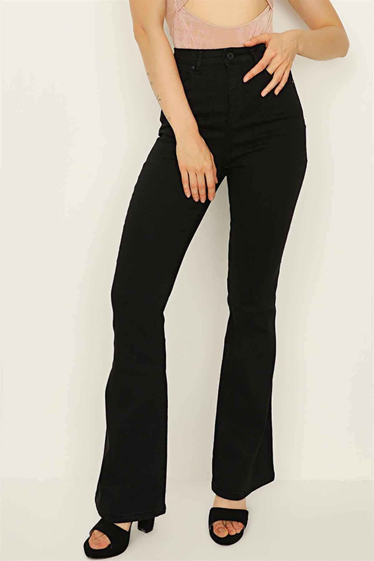 Kadın Yüksek Bel Geniş Paça Jeans · 78