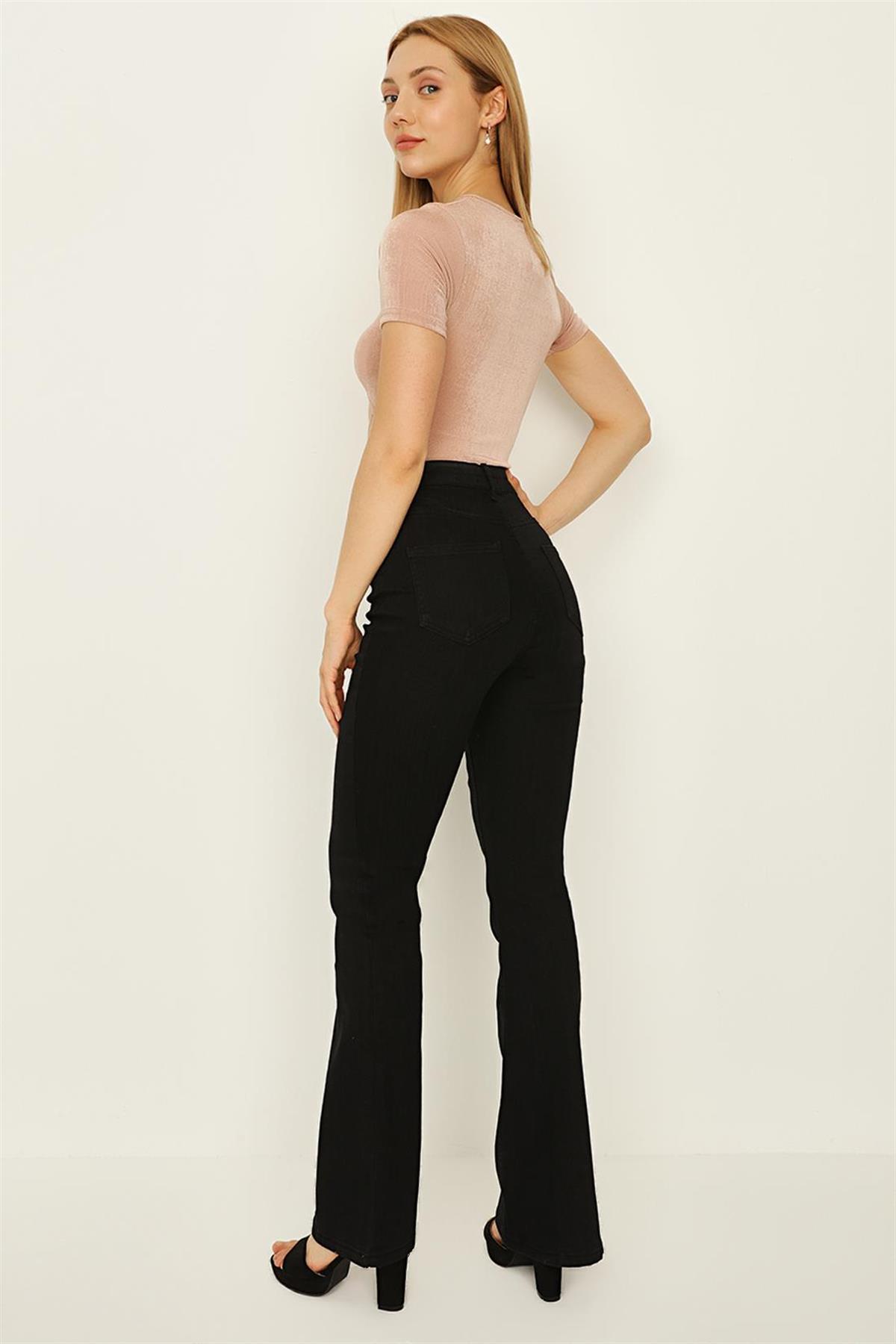 Kadın Yüksek Bel Geniş Paça Jeans · 88