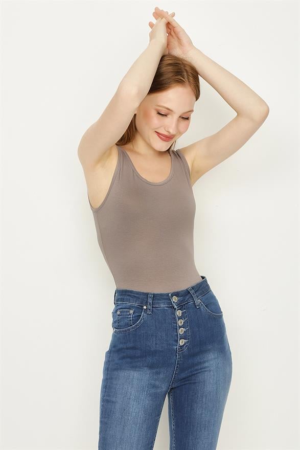 Kadın Bisiklet Yaka Alttan Çıtçıtlı Body