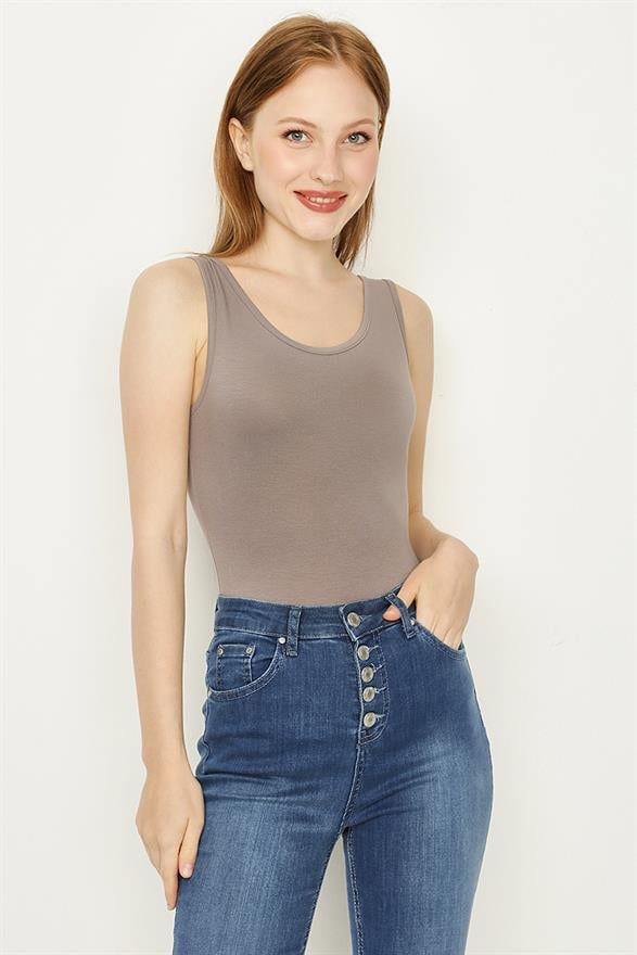 Kadın Bisiklet Yaka Alttan Çıtçıtlı Body