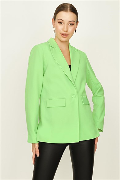 Kadın Tek Düğmeli Blazer Ceket