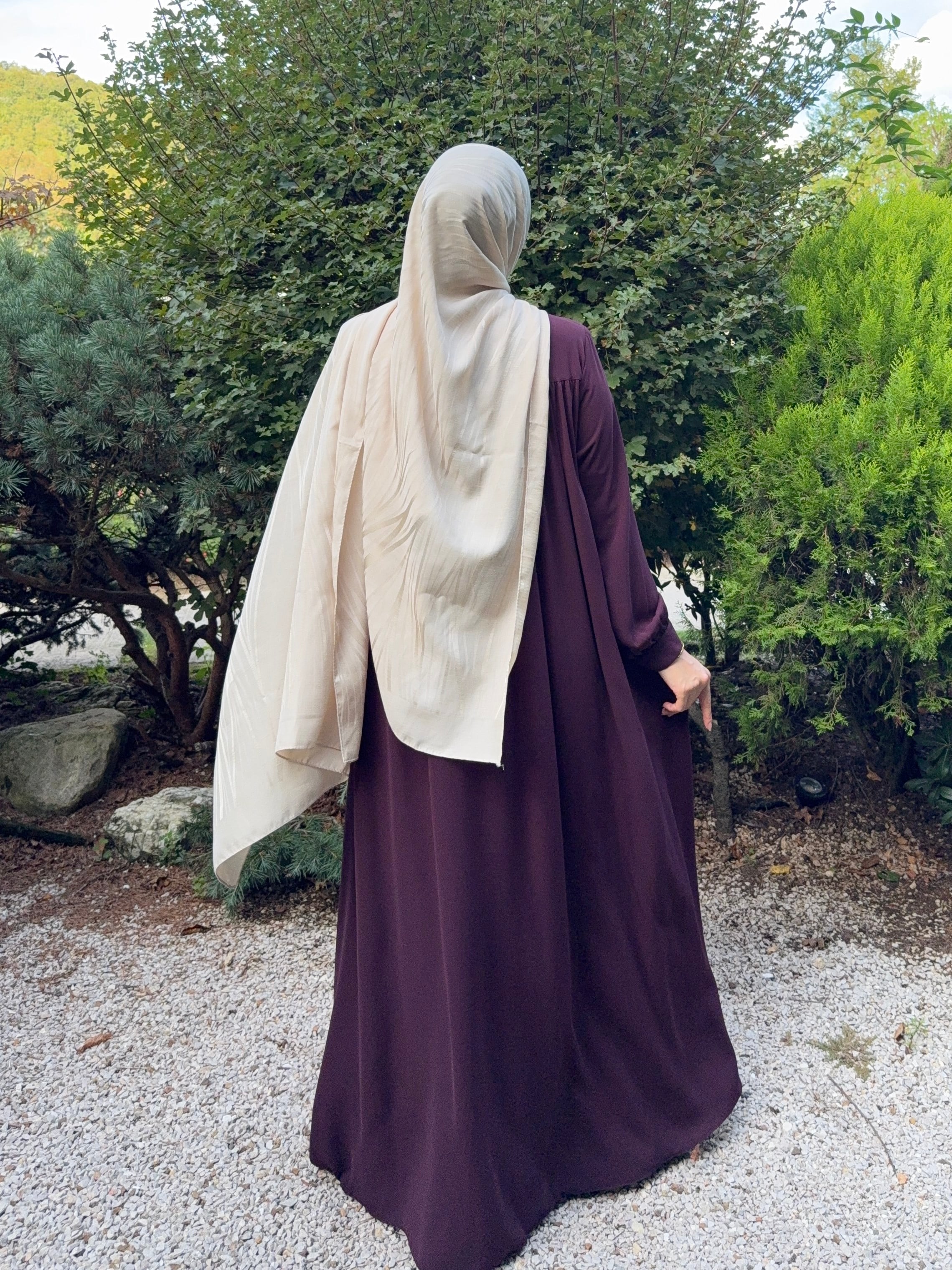 Düğmeli Robalı Ferace - Vişne