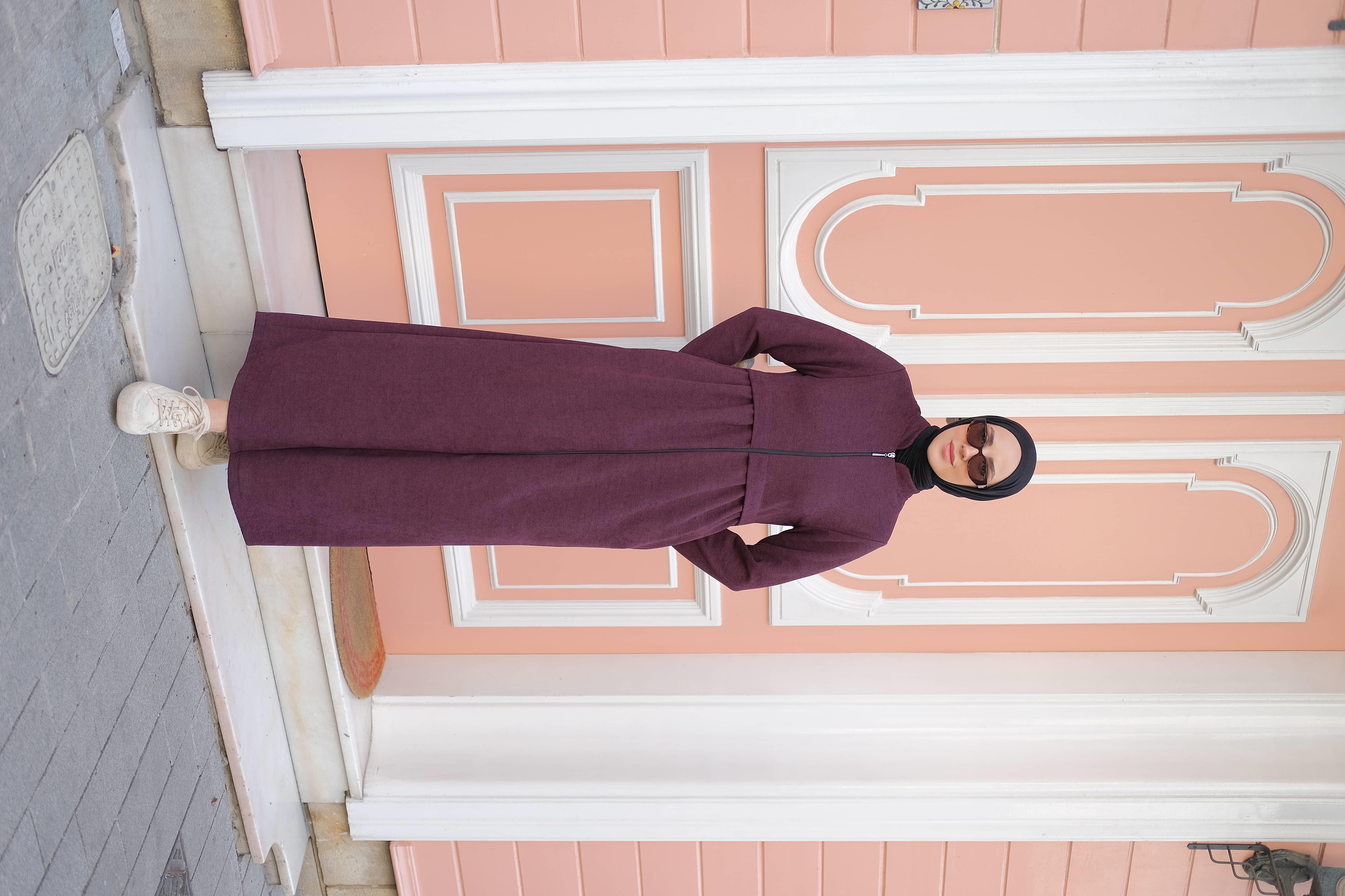 Neva Kışlık Ferace - Mürdüm