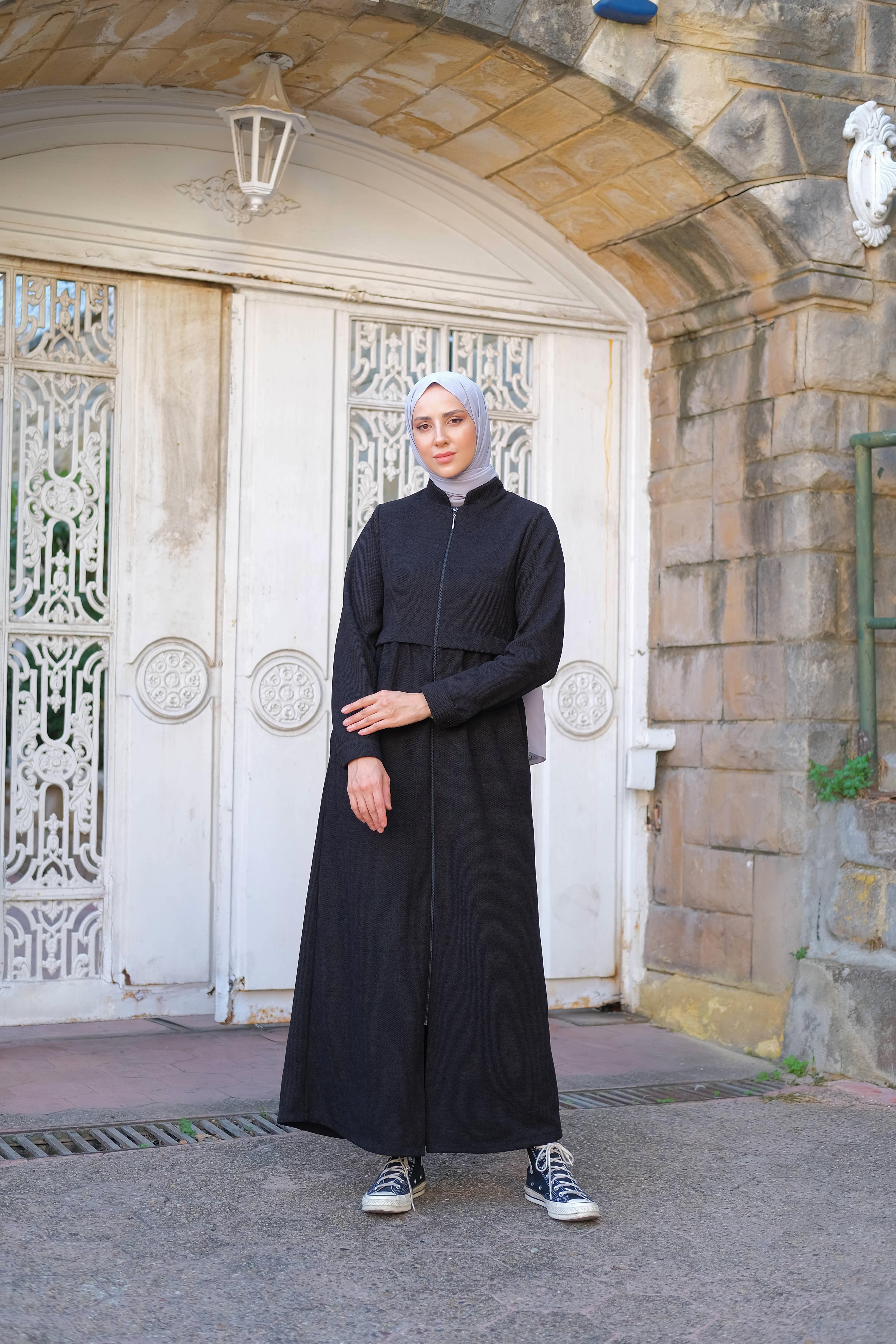 Neva Kışlık Ferace - Siyah