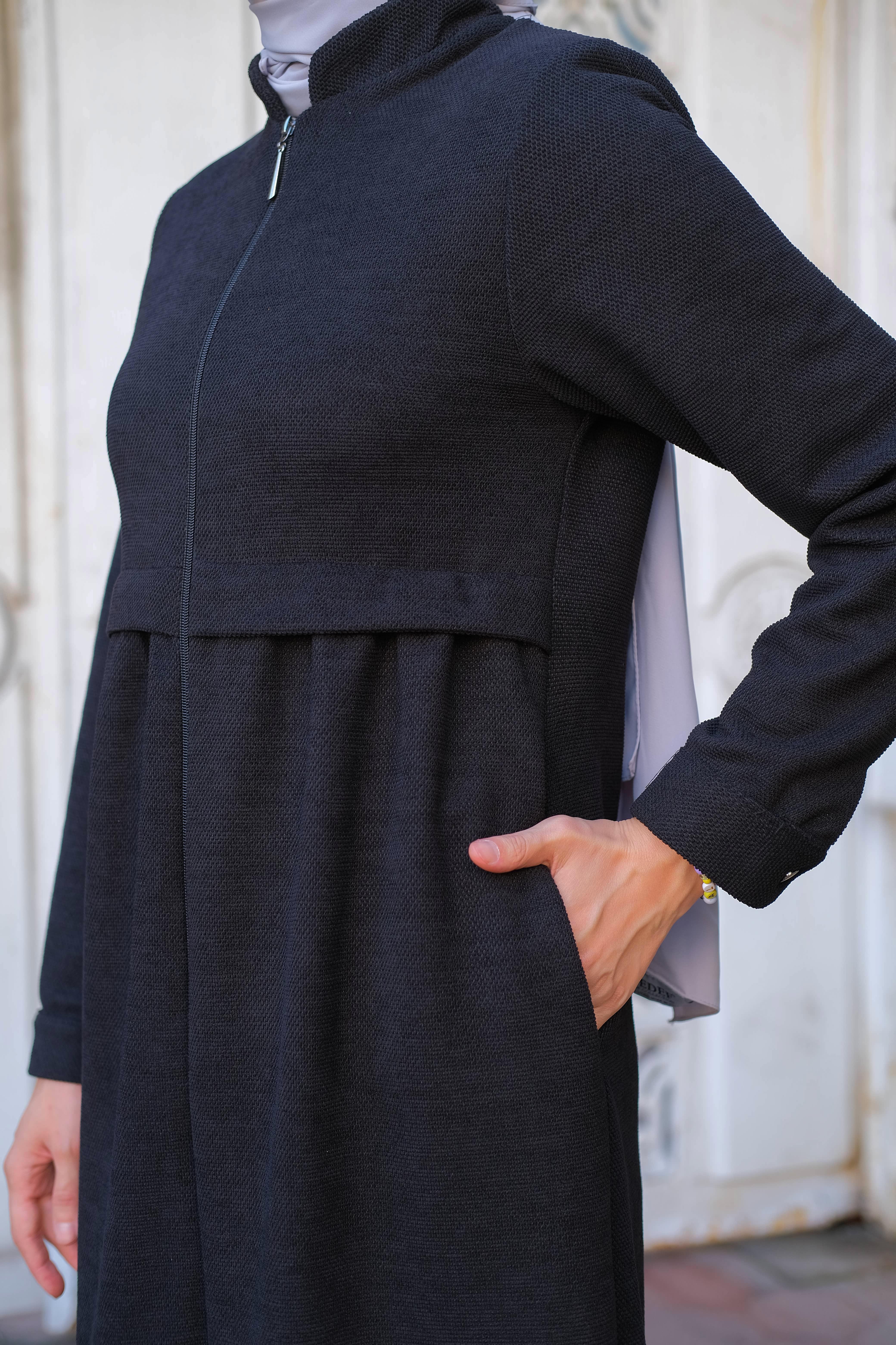 Neva Kışlık Ferace - Siyah