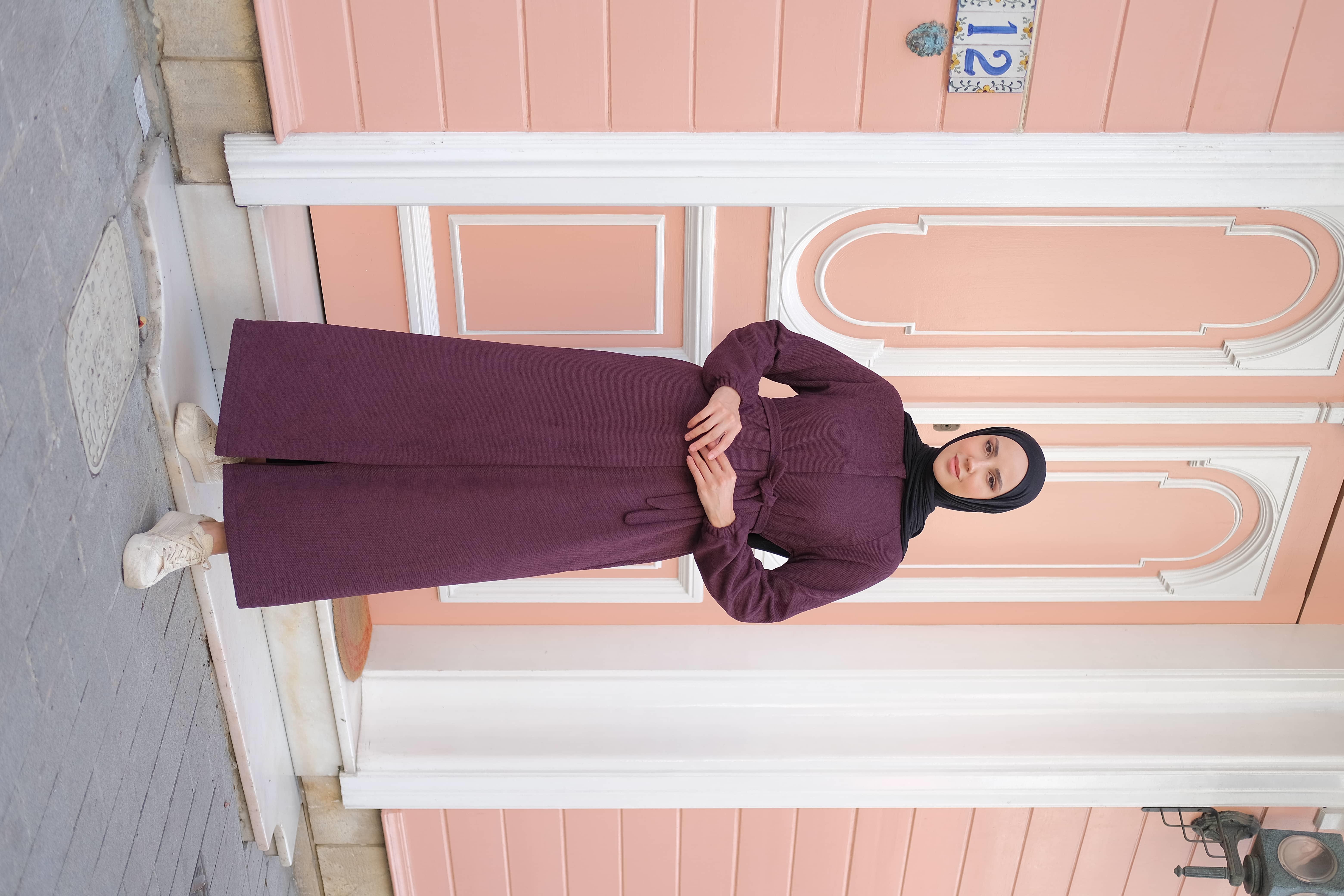 Reglan Kol Kışlık Ferace - Mürdüm