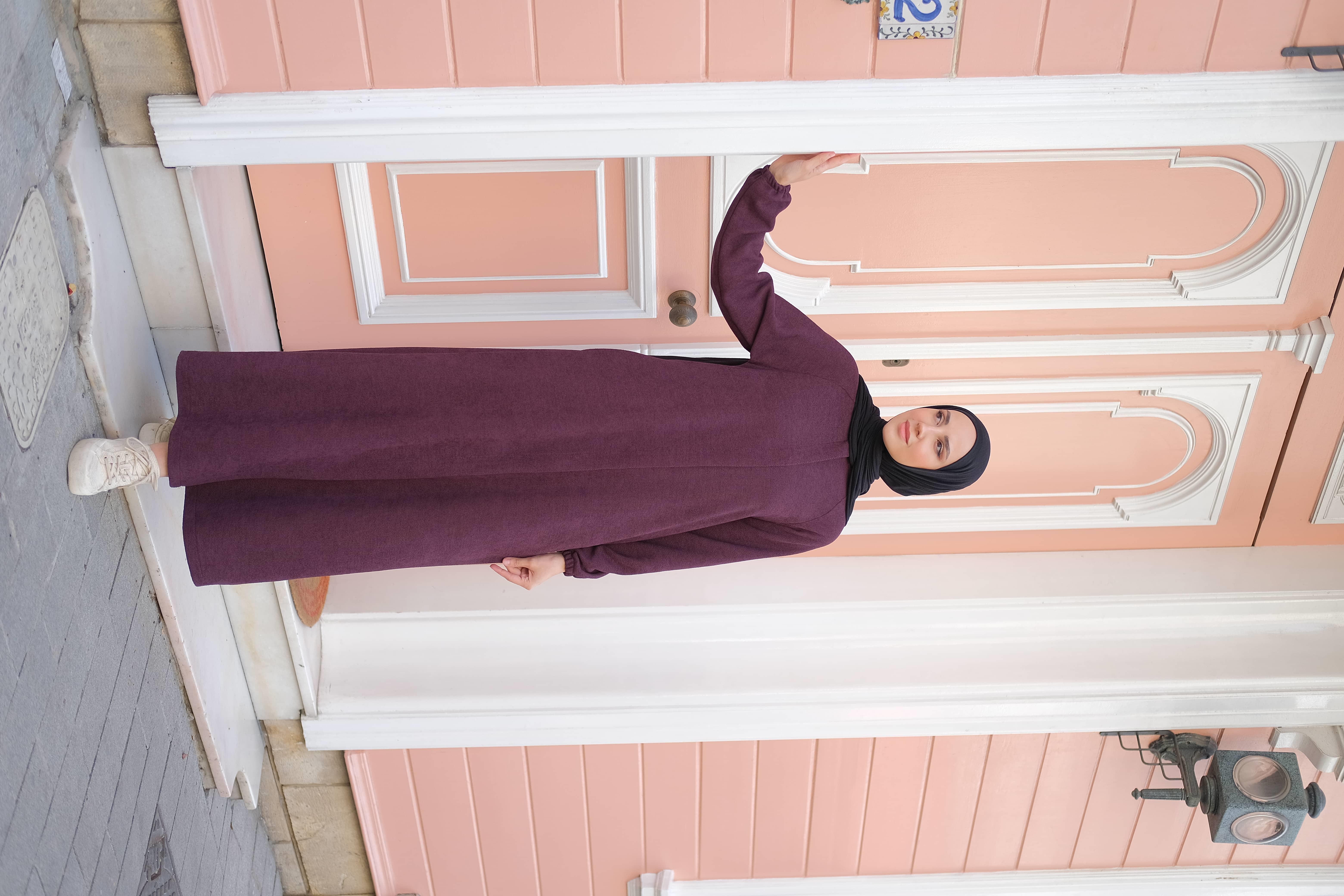 Reglan Kol Kışlık Ferace - Mürdüm