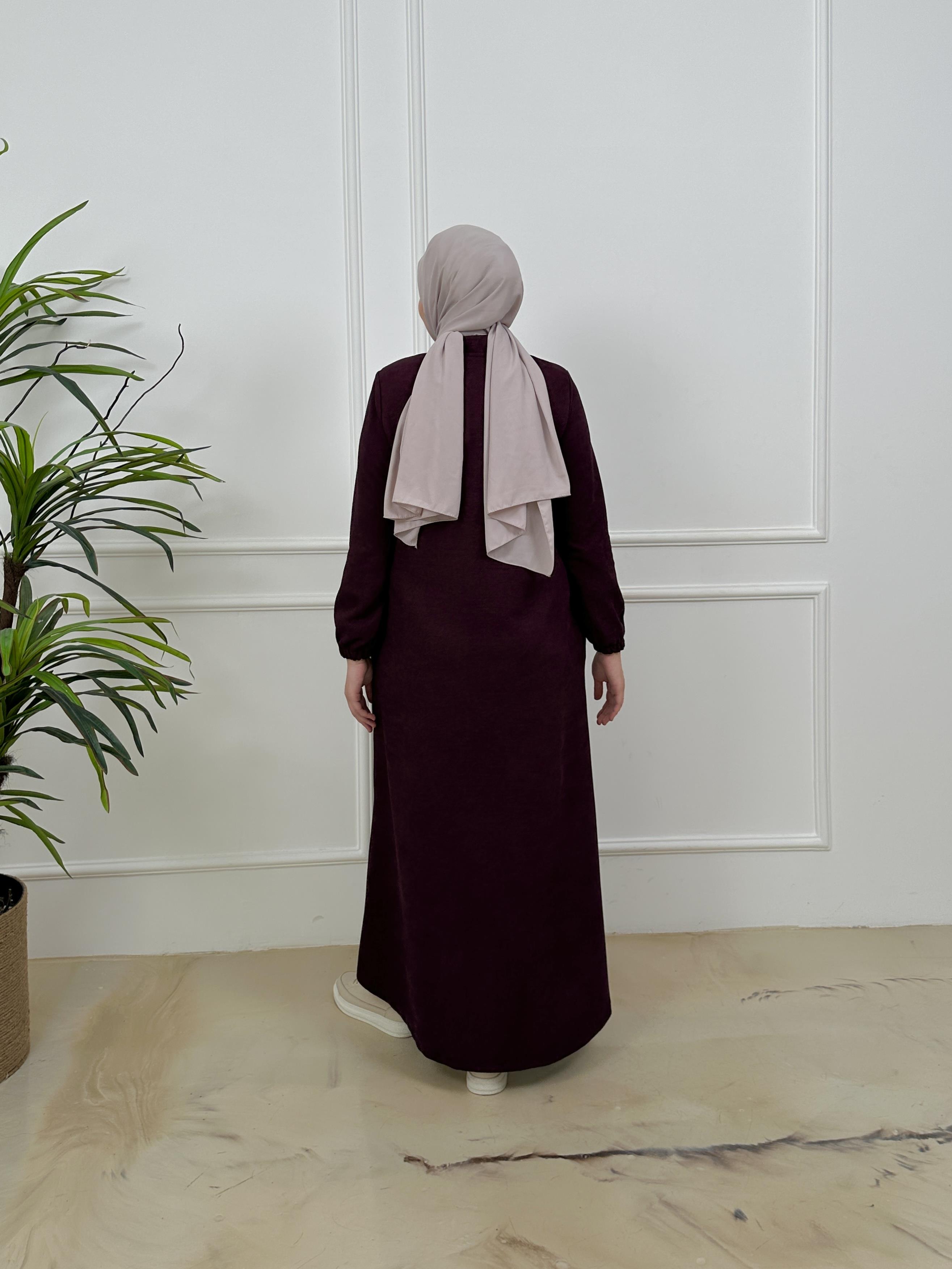 Sade Kışlık Ferace - Mürdüm