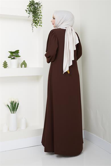 Omuz Pileli Ferace - Acı Kahve