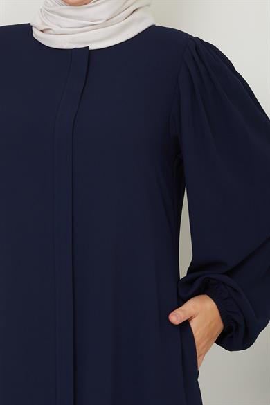 Omuz Pileli Ferace - Lacivert