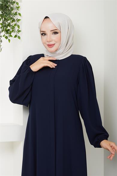 Omuz Pileli Ferace - Lacivert