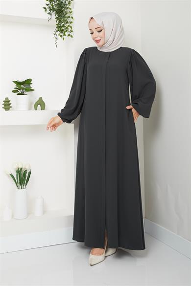 Omuz Pileli Ferace - Füme