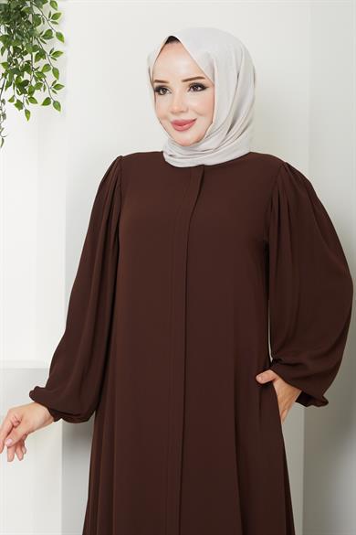 Omuz Pileli Ferace - Acı Kahve