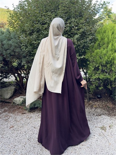 Düğmeli Robalı Ferace - Vişne