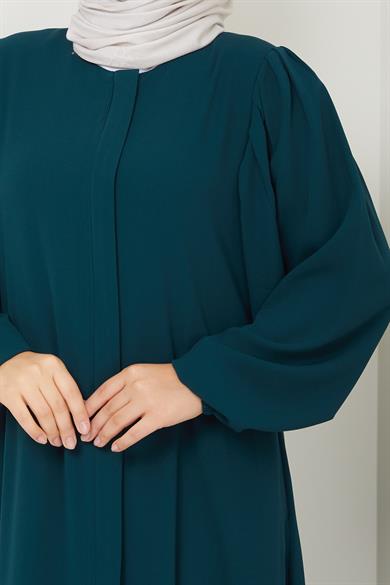 Omuz Pileli Ferace - Zümrüt