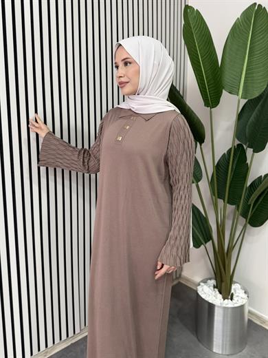 Nehir Triko Elbise - Sütlü Kahve