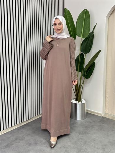 Nehir Triko Elbise - Sütlü Kahve