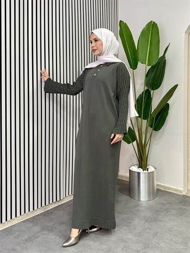 Nehir Triko Elbise - Haki