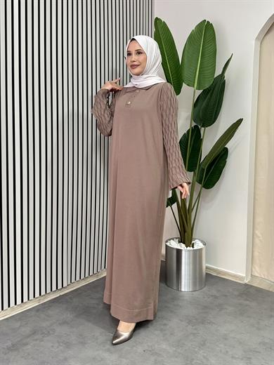 Nehir Triko Elbise - Sütlü Kahve