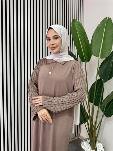 Nehir Triko Elbise - Sütlü Kahve