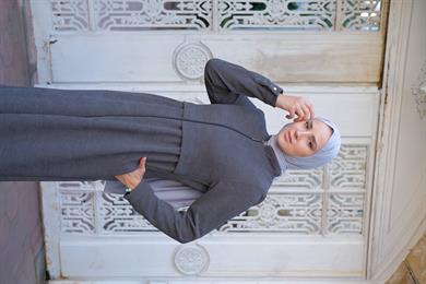 Neva Kışlık Ferace - Gri