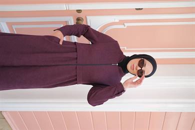 Neva Kışlık Ferace - Mürdüm