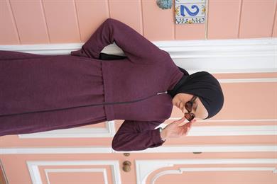 Neva Kışlık Ferace - Mürdüm