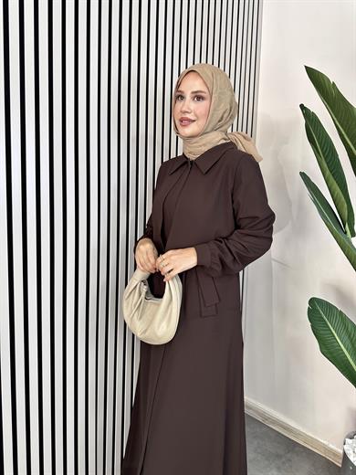 Rüzgarlıklı Ferace - Kahve